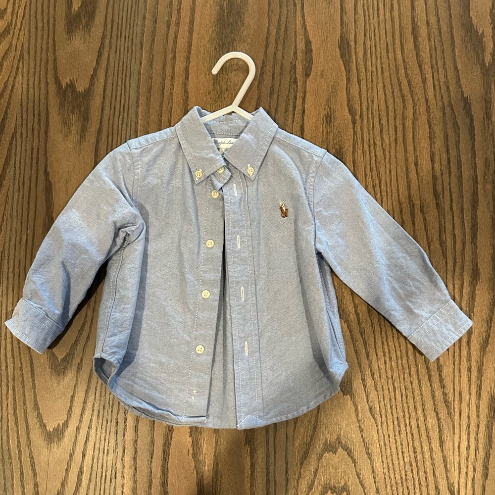 Polo Ralph Lauren blue oxford button up 12m